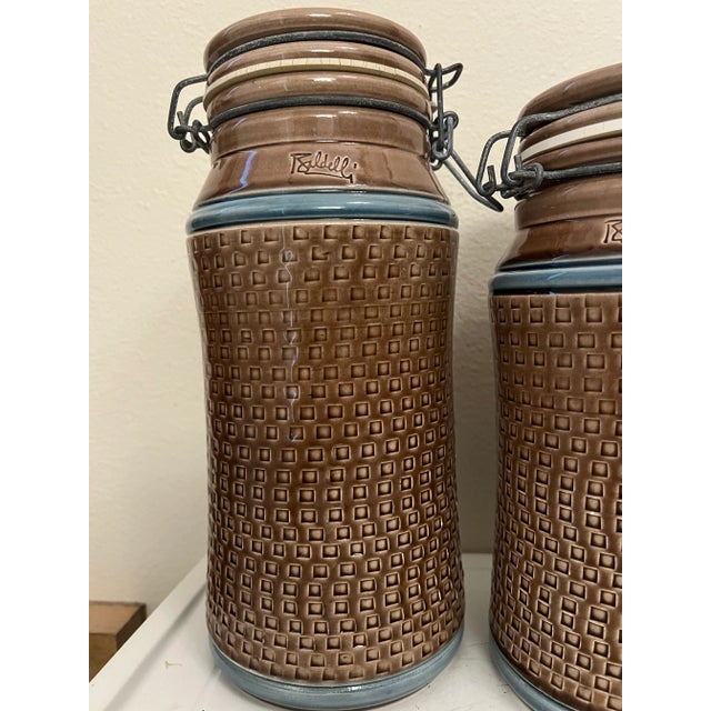 Mid Century Ceramic Italian Canister Signed Baldelli- Set of 3 For Sale - Image 4 of 11