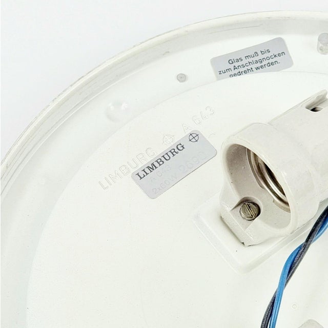 Large Mid-Century Modern Glass Ceiling Light/Flush Mount From Limburg, Germany, 1960s For Sale - Image 12 of 12