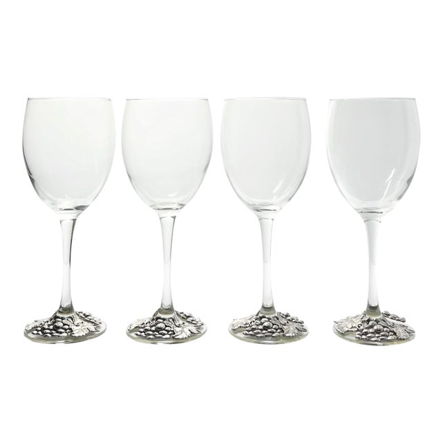 1990s Arthur Court “Grape” Wine Glasses - Set of 4 For Sale