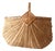 Vintage Wicker Buttocks Basket With Floral Trim For Sale