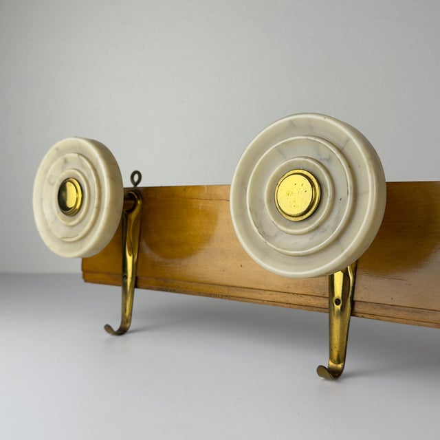 Vintage Art Deco Style Brass and Bakelite Hanger, Italy, 1950s For Sale - Image 11 of 18