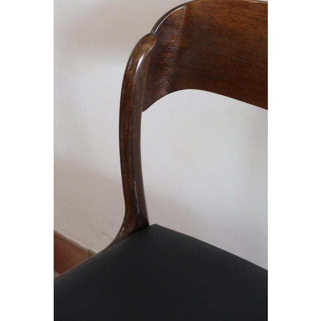 Wood Bémol Sledge Chairs attributed to Baumann, France, 1960s, Set of 3 For Sale - Image 7 of 12