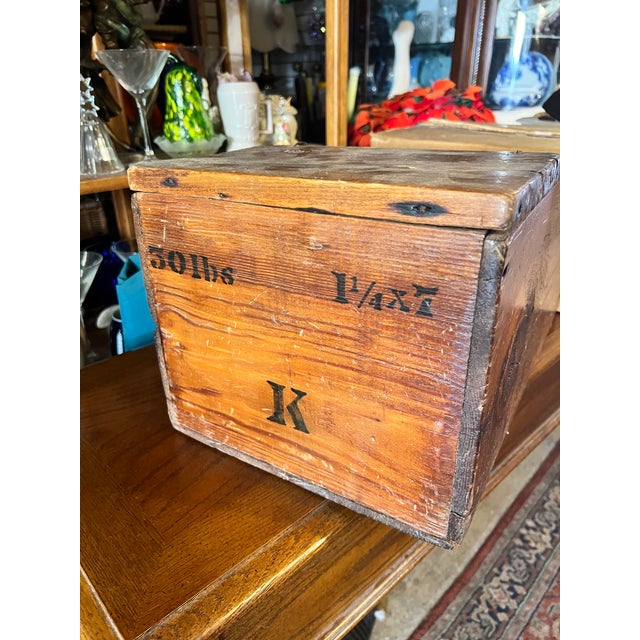 Industrial Early 20th Century Folk Art Slant-Lid Desk Box - Repurposed Antique Dynamite Crate For Sale - Image 3 of 8