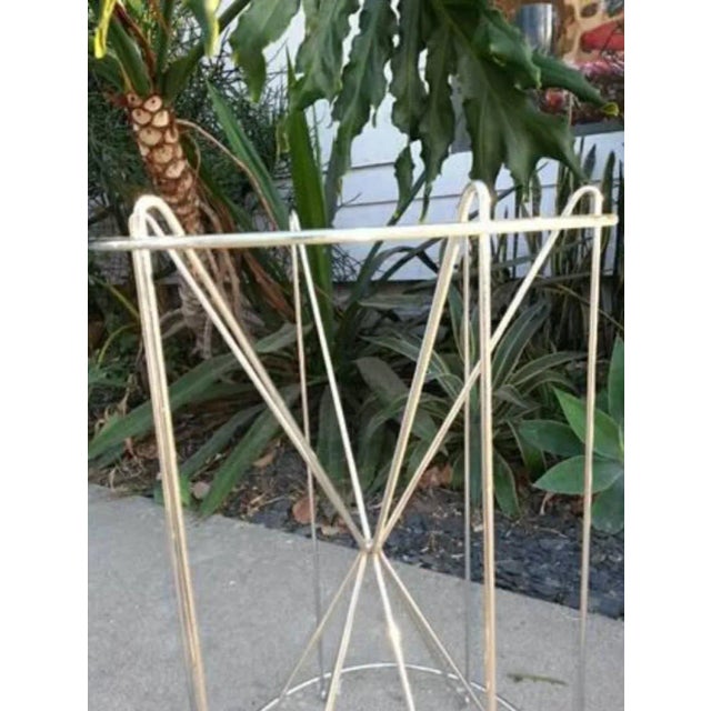 Attributed to Verner Panton Mid Century Modern Hollywood Regency Chrome Wire Side Table Base, 1960s, a Pair For Sale - Image 10 of 13