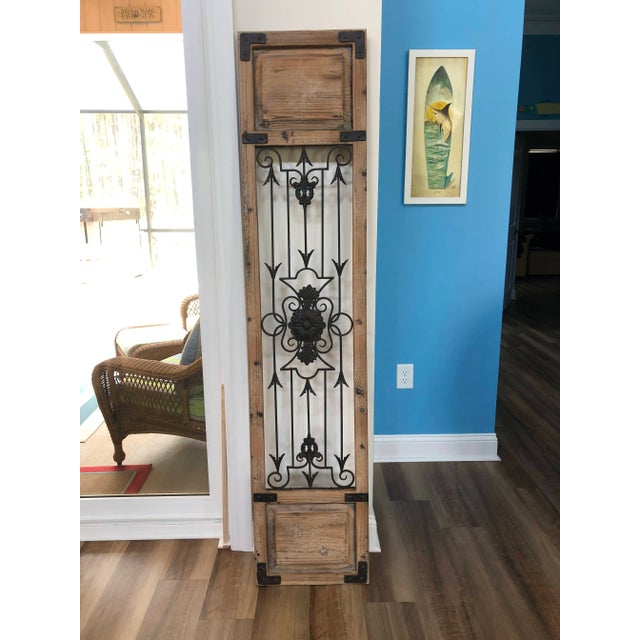 21st Century Tall Distressed Wood and Metal Gate For Sale - Image 11 of 11