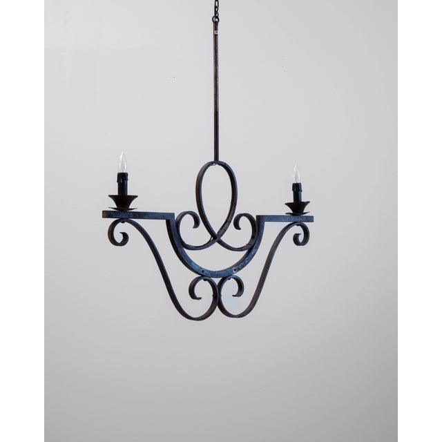 Early 20th Century 1900s French Metal Chandelier For Sale - Image 5 of 18