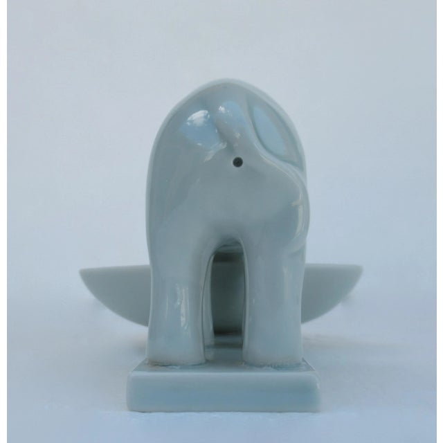 Vintage C.1970's-80's Asian Chinoiserie Celadon Elephant Motif Accent, Catchall Bowl by Andrea Sadek For Sale - Image 10 of 13