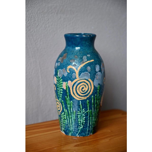 Art Deco Bohemian Soufflenheim Glazed Terracotta Vase, 1920s For Sale - Image 3 of 8