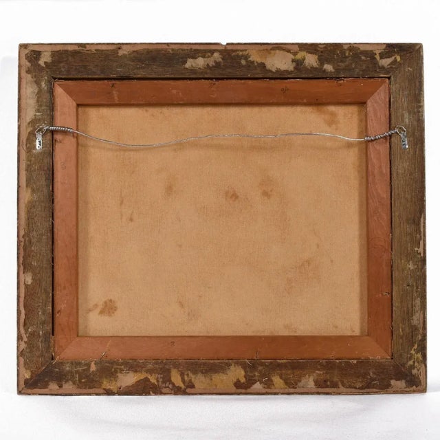 M Gargiulo 1959 Geometric Abstract Oil Painting in Ornate Vintage Gold Frame For Sale - Image 11 of 11