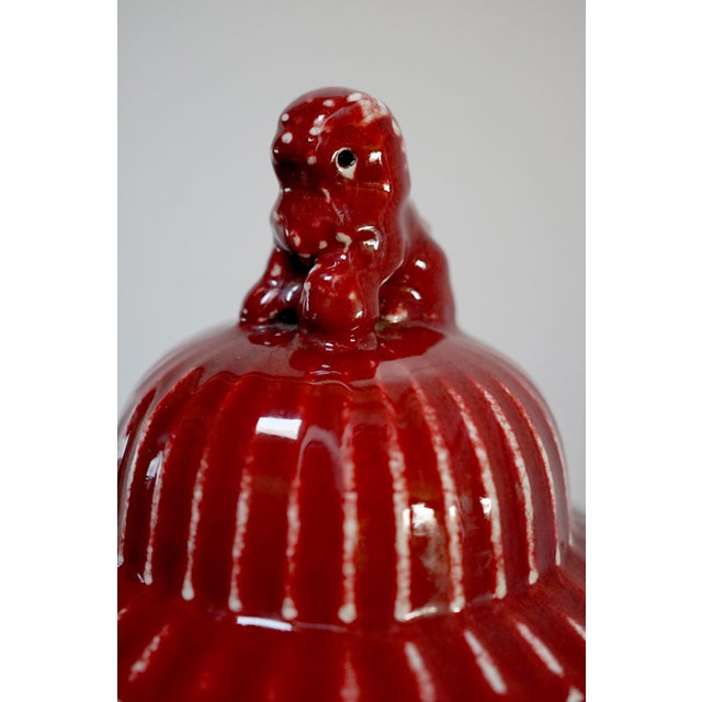 1900s Copper Red Chinese Ginger Jar with Foo Dogs For Sale - Image 9 of 12