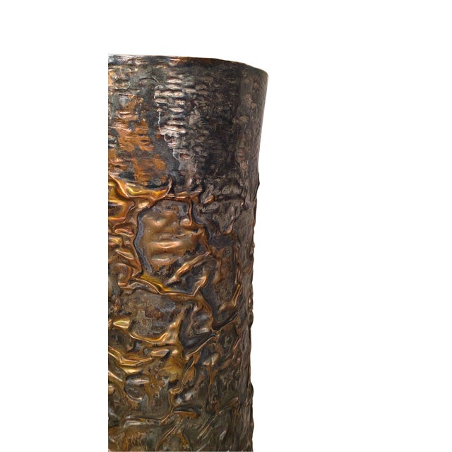 Mid-Century Modern Vintage Silver-Plated Copper Umbrella Stand, 1960s For Sale - Image 3 of 4