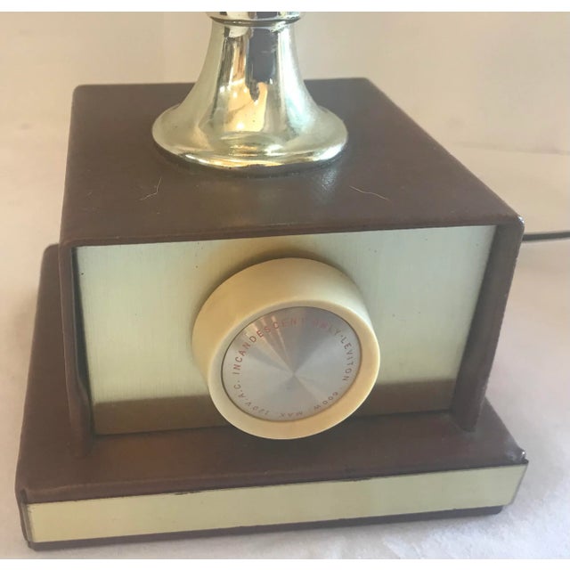 Brown Mid Century Dimmable Lamps With Drum Shades - a Pair For Sale - Image 8 of 13