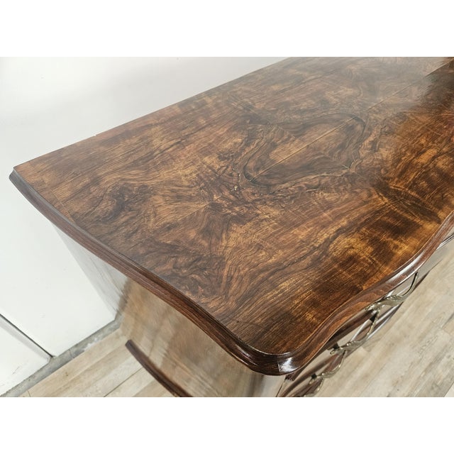 Chippendale Chest of Drawers in Walnut Burl, 1940 For Sale - Image 6 of 18