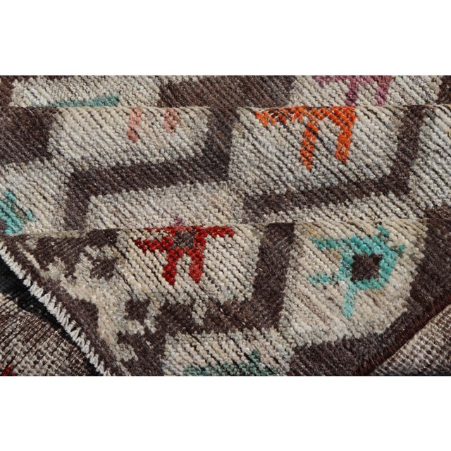 Textile Modern Rug in Wool With Sub-Geometric Diamond Design in Multicolor by Keivan Woven Arts For Sale - Image 7 of 12