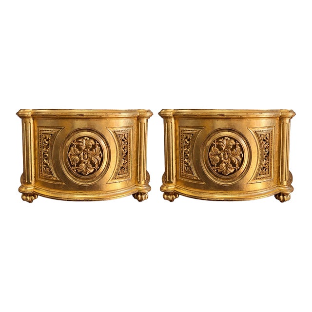 Large Scale French Neoclassical Style Giltwood Planters Att. Christopher Guy For Sale