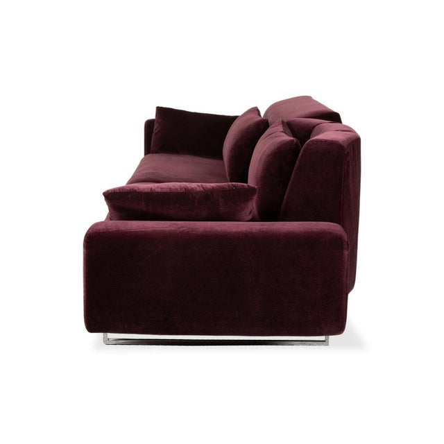 Embrace Three-Seater Sofa in Velour Velvet, Chrome and Violet with Manual Function by Brühl For Sale - Image 14 of 15