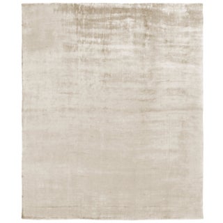 Exquisite Rugs Arras Hand loom Bamboo/Silk Ivory Rug-6'x9' For Sale