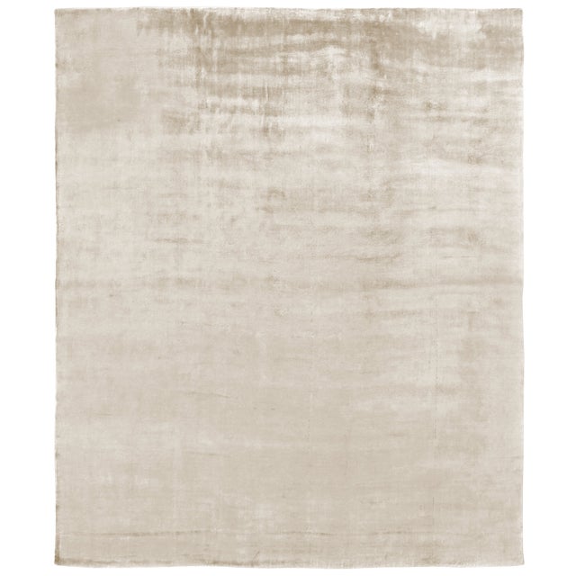 Exquisite Rugs Arras Hand loom Bamboo/Silk Ivory Rug-6'x9' For Sale