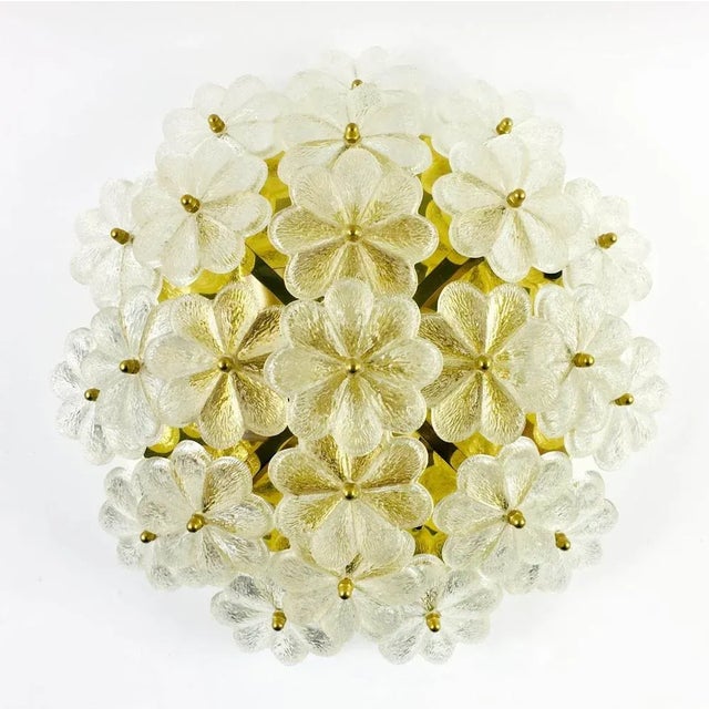 Large Mid-Century Modern Floral Ceiling Light in Murano Glass by Ernst Palme, Germany, 1970s For Sale - Image 14 of 14
