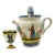 Vintage HenRiot Quimper Faience Pottery Teapot & Coordinating Egg Cup For Sale