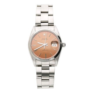 Vintage Rolex Oysterdate Precision 6694 Champagne Brown Dial 34mm Watch For Sale