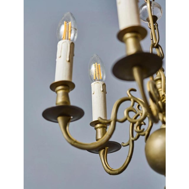 2000 - 2009 Antique Bronze 6-Arm Chandelier For Sale - Image 5 of 9