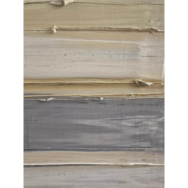 2020s Abstract Minimalist Landscape Oil Painting by Diane Grant / Neutral Color Palette / Color Field / Seascape For Sale - Image 5 of 7