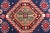 Mid 20th Century Geometric Vintage Caucasian Rug With Tribal Geometric Medallions in Blue and Red For Sale - Image 5 of 12