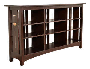 Stickley Harvey Ellis Collection Mission Arts & Crafts Inlaid Cherry Wood Slatted Triple Bookcase