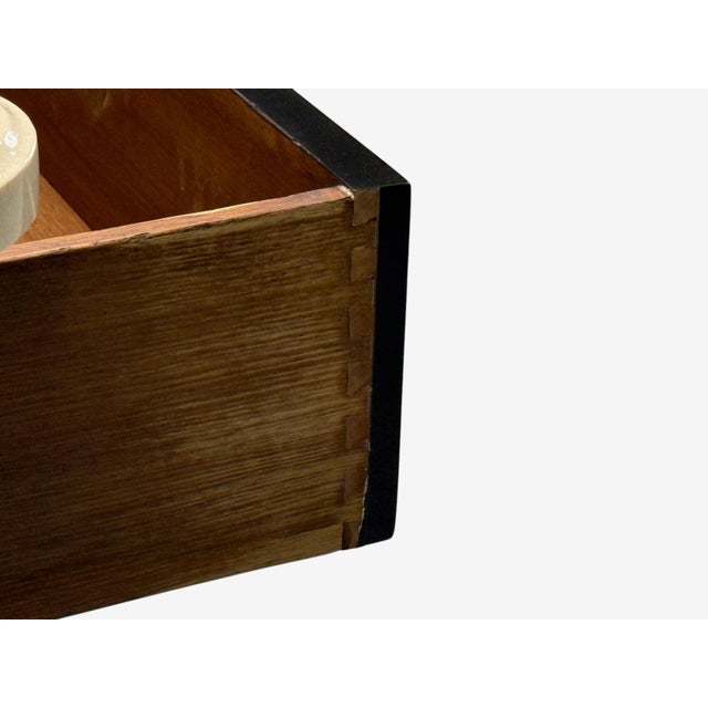 Maison Jansen Attr, Hollywood Regency, Satin Black Mahogany, Large Console Table For Sale - Image 11 of 12