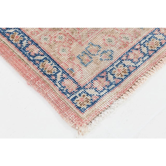 Vintage Pastel Light Pink Floral Design Rug For Sale - Image 9 of 13