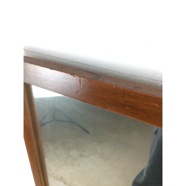 Mid-Century Modern Mid Century Modern Mountable Mirror With Walnut Frame For Sale - Image 3 of 16