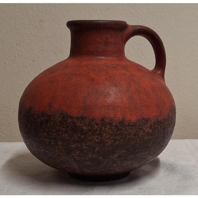 1970s Vintage German Ceramic Vase in Brown-Red Glaze by Jasba, 1970s For Sale - Image 5 of 5