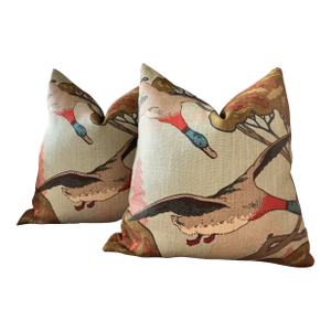 Lee Jofa “Flying Ducks in Sky 22 Down-Filled Pillows - a Pair