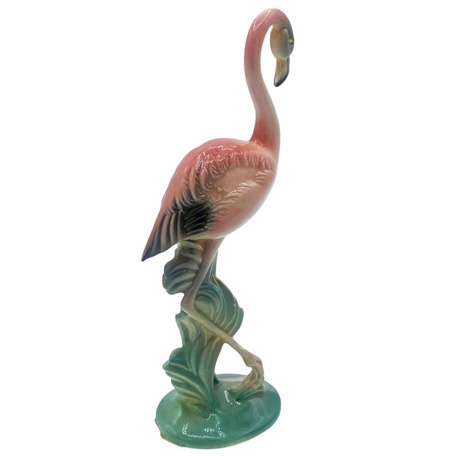 1940s Mid-Century Pink Flamingo Ceramic Tabletop Statue Set by Brad Kealer, 2 Pieces For Sale In Los Angeles - Image 6 of 18