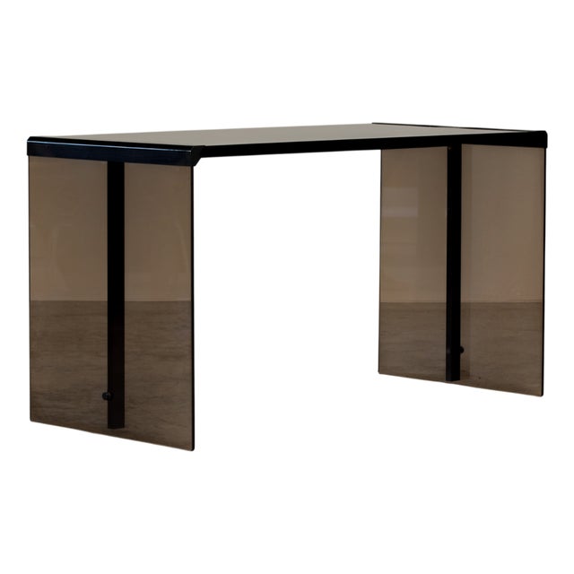 Lady Desk in Smoked Tempered Glass, 1970 For Sale