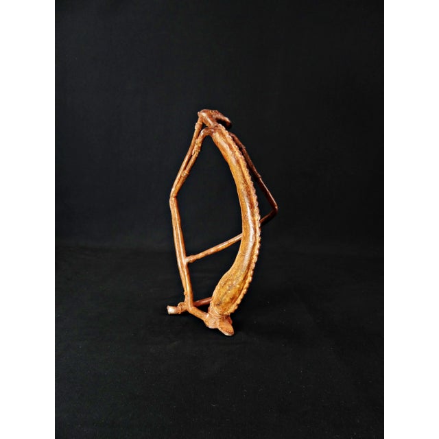 Dogon Nommo Crocodile Statue in Bronze with Brown Patina and Red Highlights, Mid-20th Century For Sale - Image 13 of 16