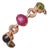 Bochic "Capri" Ruby & Multi Color Sapphire Bracelet Set In 18K Gold & Silver For Sale