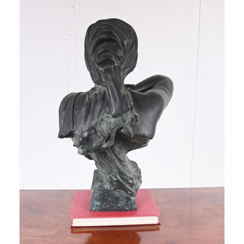Villanis, Art Nouveau Bust of Rebecca at the Well, 1800s, Bronze For Sale - Image 6 of 10