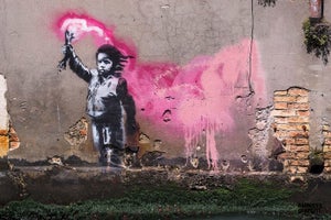 Banksy's Graffiti Art "The Migrant Child" Limited Edition Lithographic Print