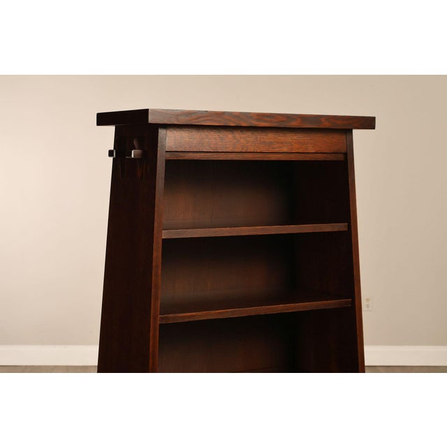 Stickley Stickley Mission Collection Oak Open Bookcase Shelf Cabinet For Sale - Image 4 of 18