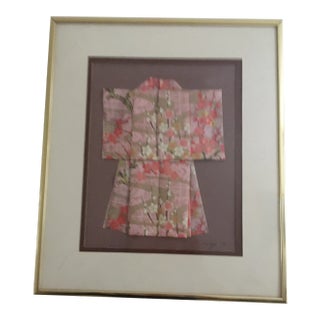 "Kimono for the Spring" Hida Takayama Chiyogami Art by E.Koby, Framed For Sale