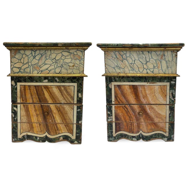 Lacquered Bedside Tables, Marche, 1890s, Set of 2 For Sale - Image 9 of 9