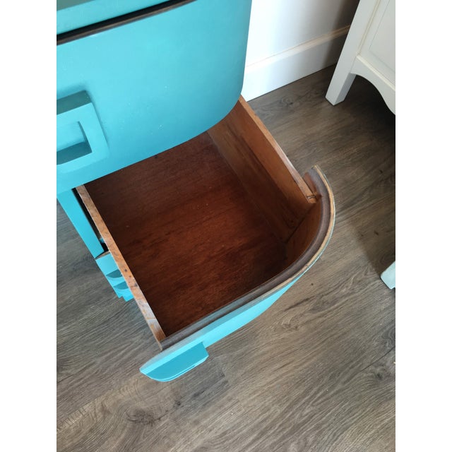 Vintage Blue Vanity Bench Chairish