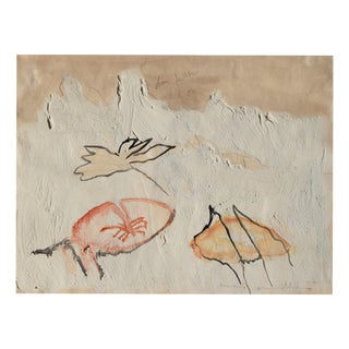 Hans Mendler, Three Butterflies, 1980, Mixed Media, Framed For Sale