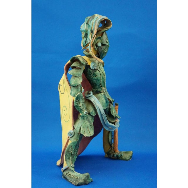 20th Century Ceramic Sculpture of a Medieval Knight by Dino Caruso, Italy For Sale - Image 4 of 18