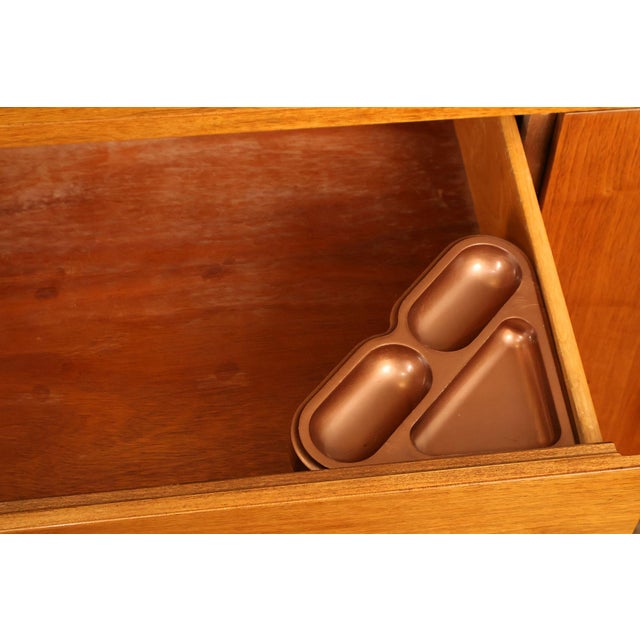 Mid Century Modern Sculpted Walnut Long Dresser For Sale - Image 16 of 18