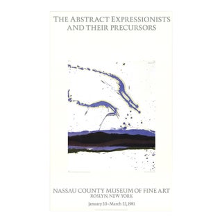 Robert Motherwell by the Sea 36" X 22" Poster 1981 Expressionism White, Purple For Sale