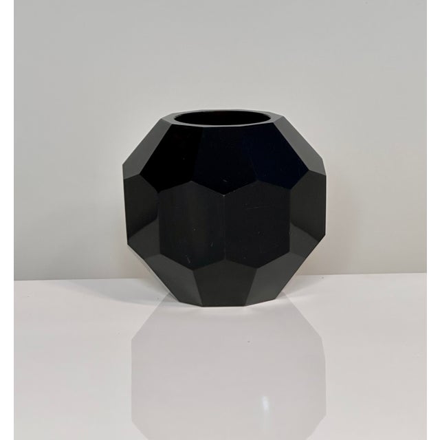 Purple Art Nouveau Faceted Hand-Cut Crystal Glass Vase attributed to Josef Hoffman for Ludwig Moser & Söhne, Karlsbad, 1920s For Sale - Image 8 of 12