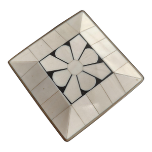Vintage Handcrafted Bone Inlay and Brass Trim Trinket Box